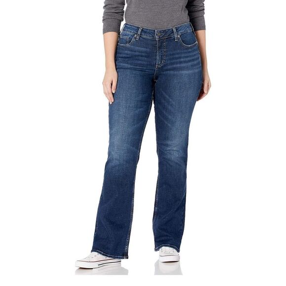 Silver Jeans Co. Women's Plus Size Suki Mid Rise Slim Bootcut Jeans 22W  L33 - Picture 1 of 4